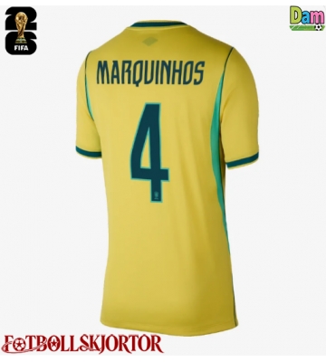 Brasilien Marquinhos #4 Hemmatröja Dam VM 2026 Kortärmad